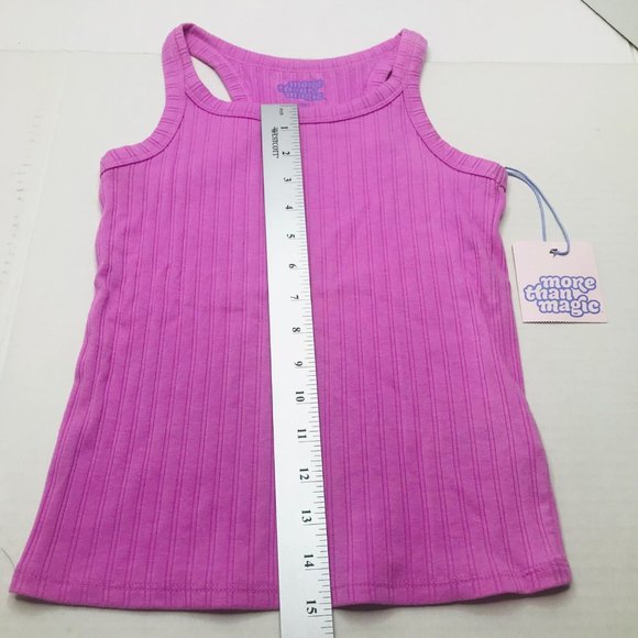 More Than Magic Girl's Size Medium 7-8 Sleeveless Ribbed Tank Pale Magenta New - Picture 10 of 11
